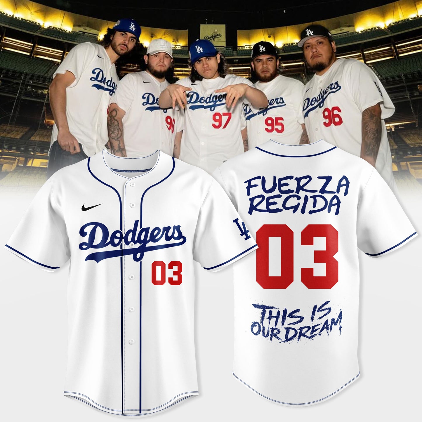 LA Dreams x Fuerza Regida — Dodgers Style Jersey
