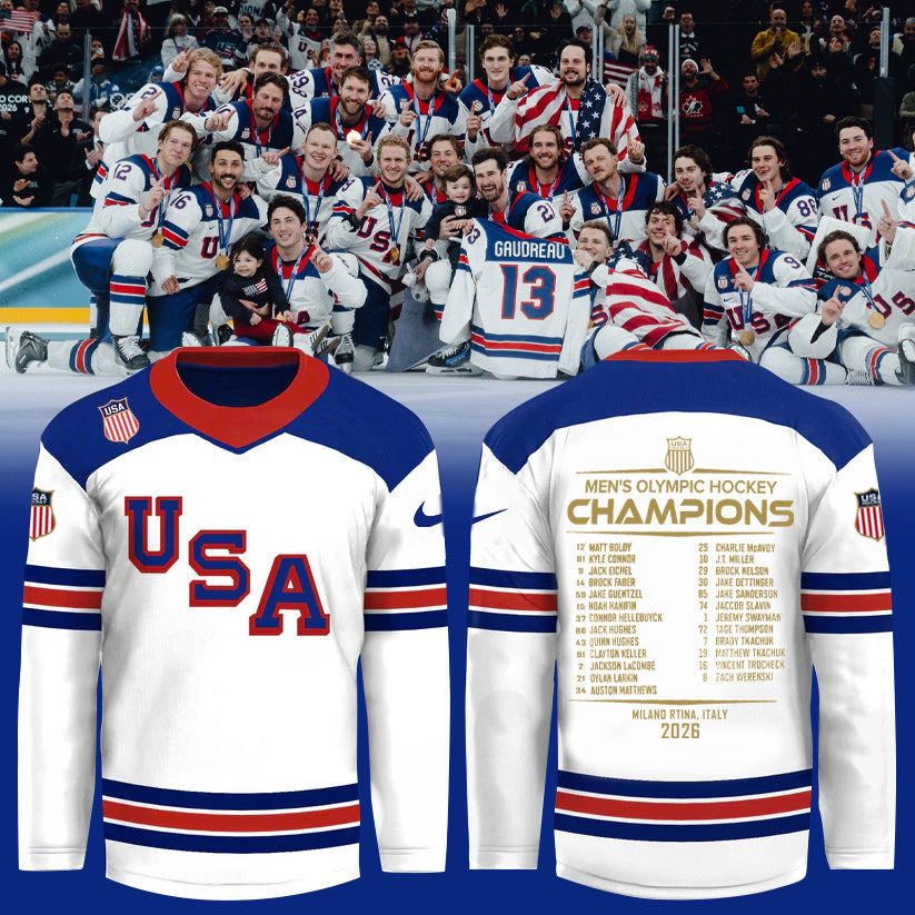 USA Men’s Hockey 2026 Winter Olympics Gold Medal Limited Edition Jersey