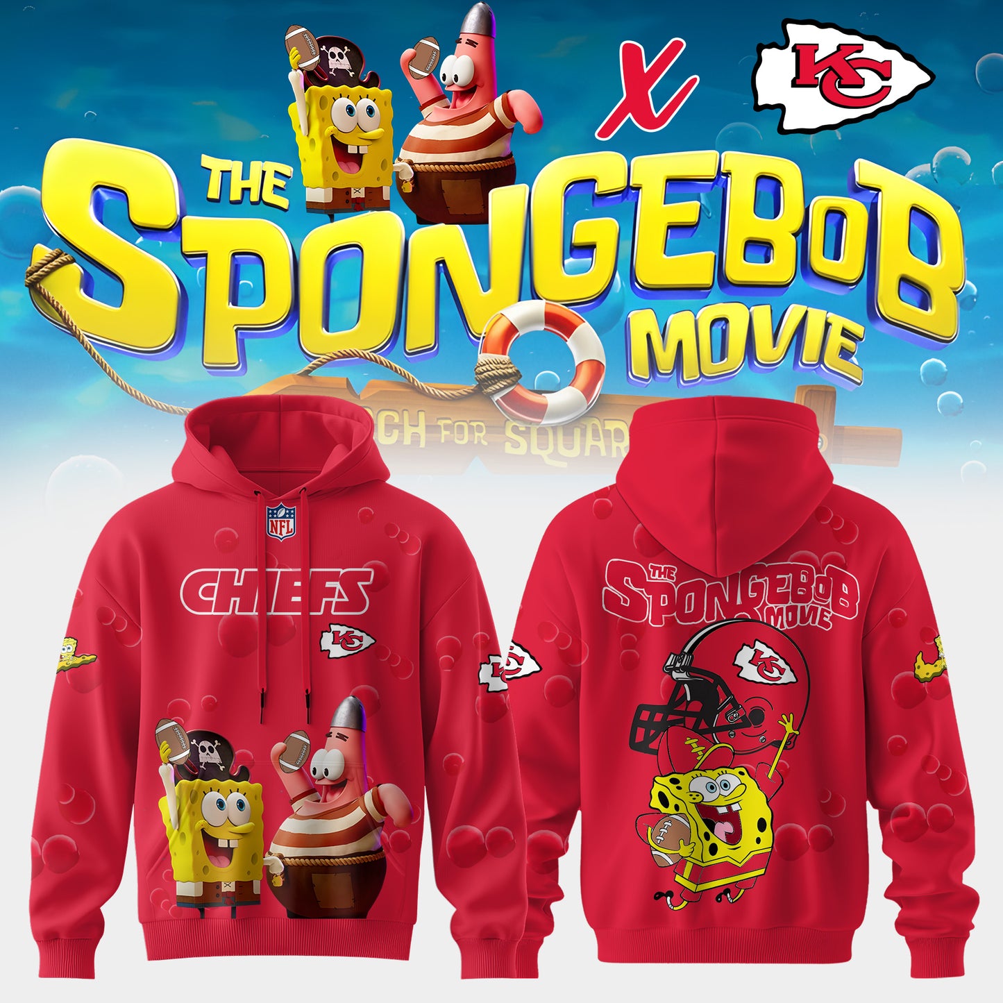 Kansas City Chiefs x SpongeBob Limited Edition – Hoodie V2
