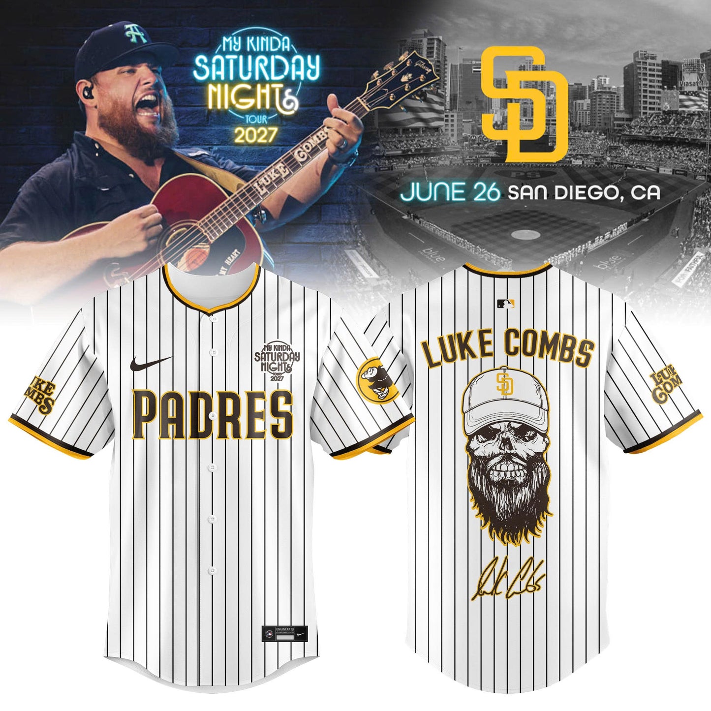 San Diego Padres x My Kinda Saturday Night Tour 2027 Jersey Edition