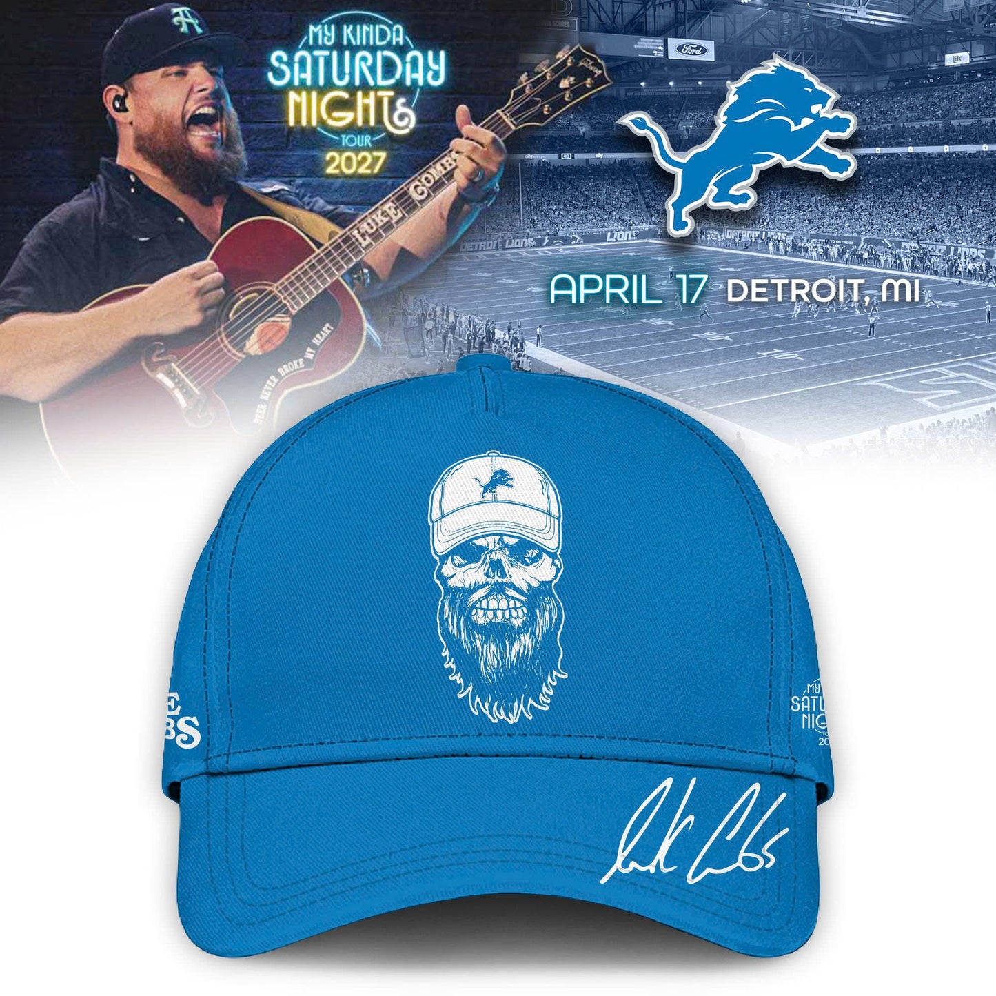 Detroit Lions x Luke Combs My Kinda Saturday Night Tour 2027 Jersey