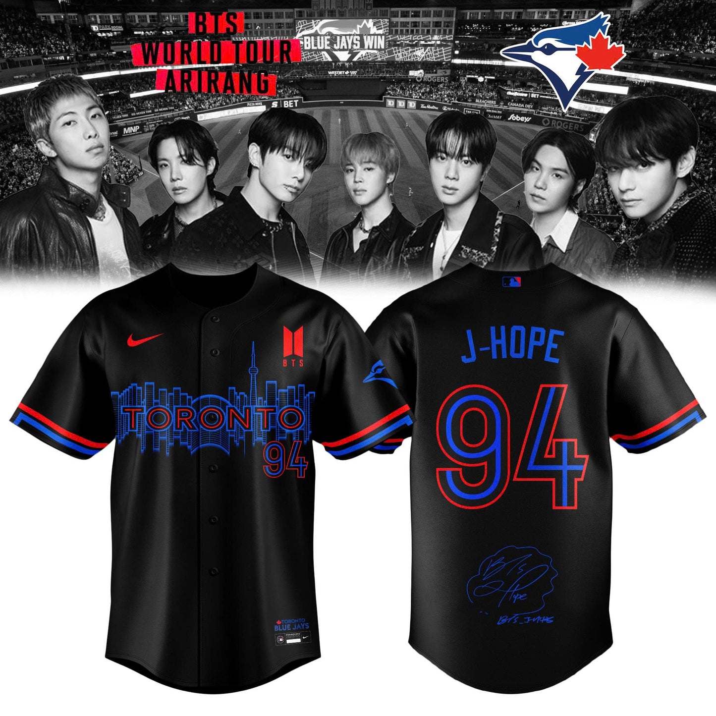 Toronto Blue Jays x J-HOPE 94 BTS World Tour 2026 Limited Edition Jersey