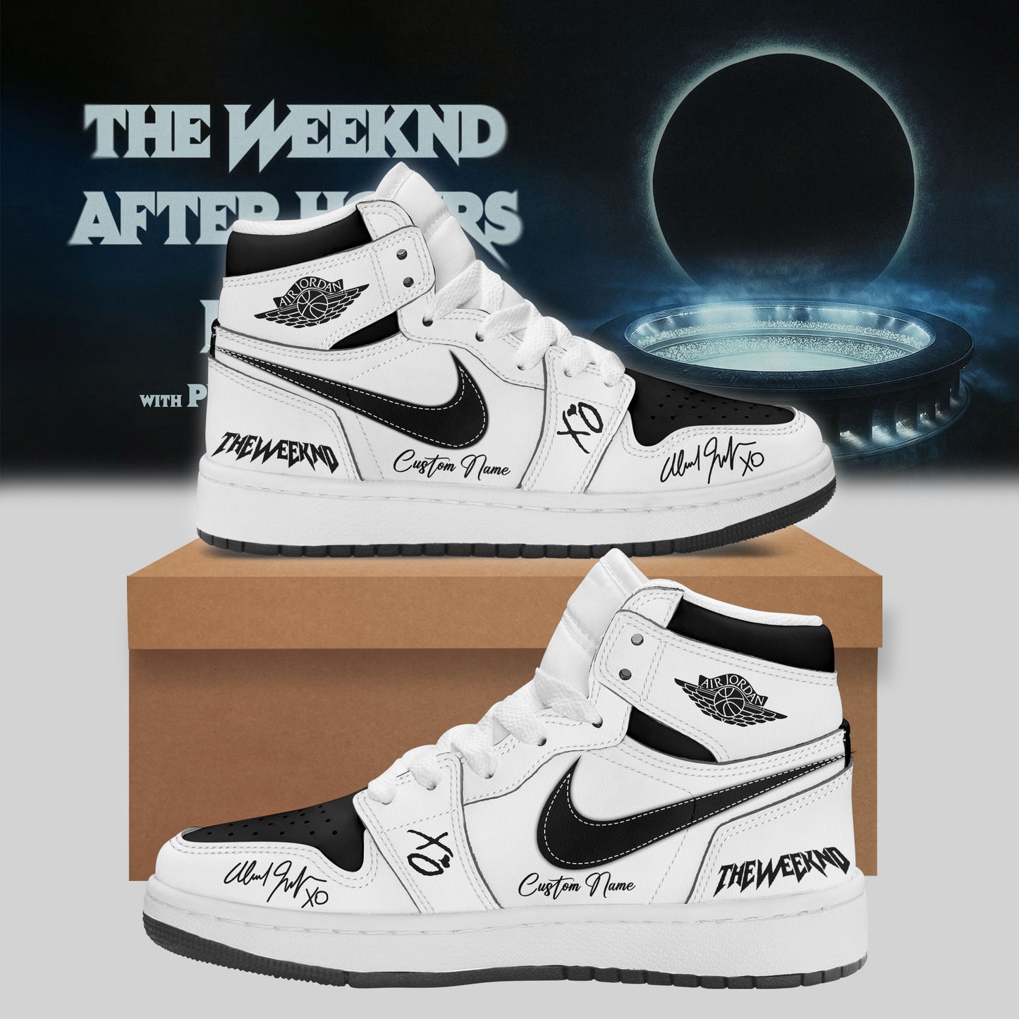 The Weeknd _ After Hours Till Dawn Tour Signature Limited Edition Custom AJ1 Sneakers