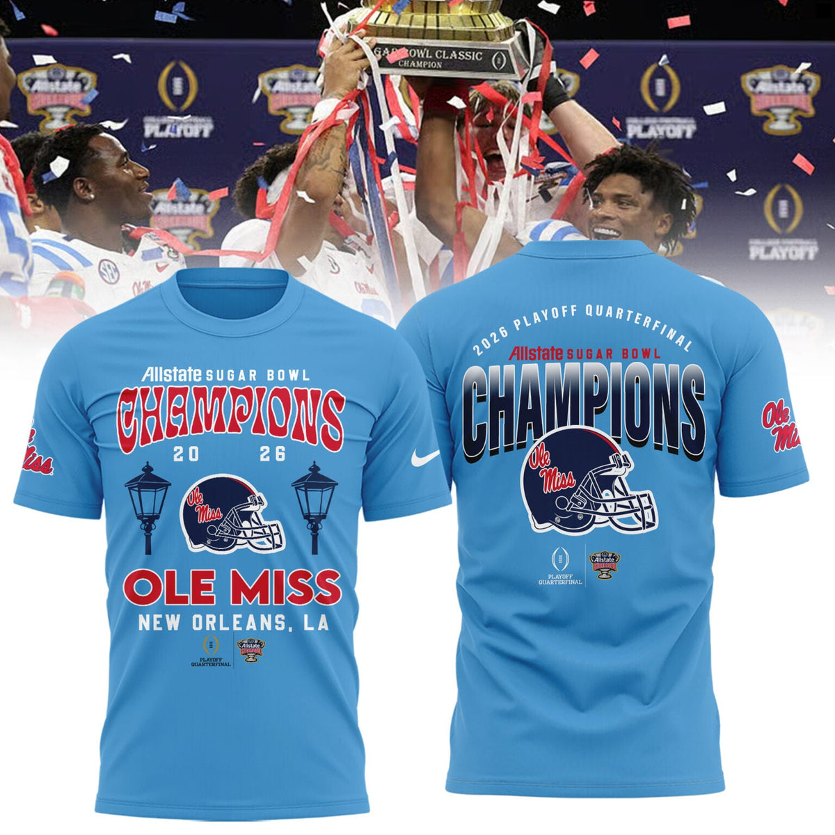 Ole Miss Rebels 2026 Sugar Bowl Champions Limited Edition Combo T-Shirt