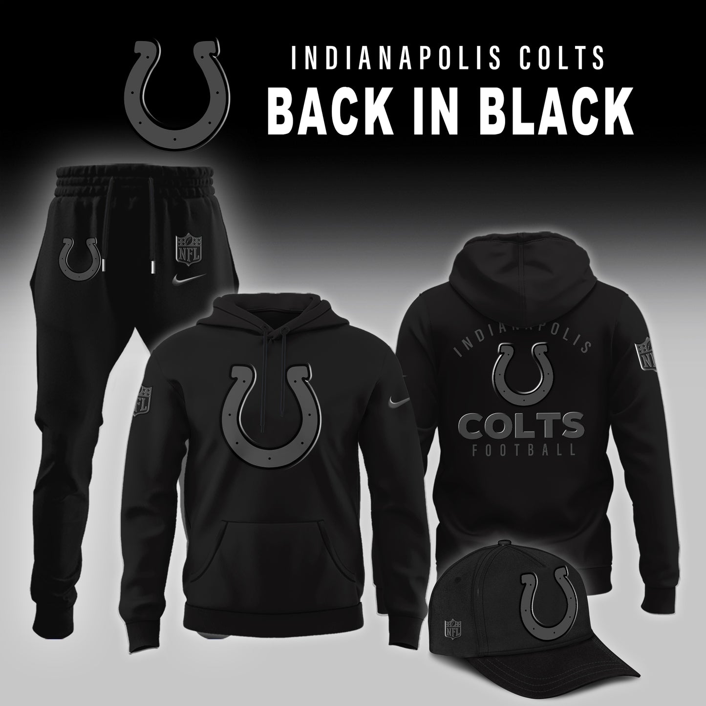 Indianapolis Colts 2025 Back In Black Special Edition Hoodie