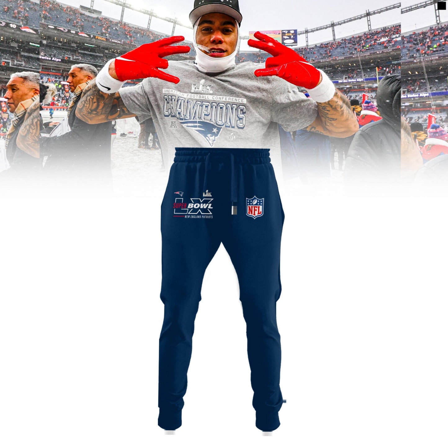 New England Patriots Super Bowl LX Roster T-shirt