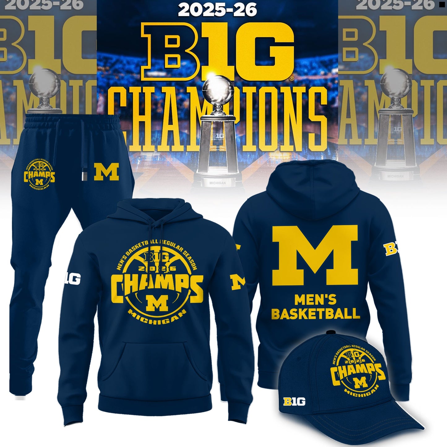 Michigan Men’s Basketball 2026 Big Ten Regular Season Title Hoodie