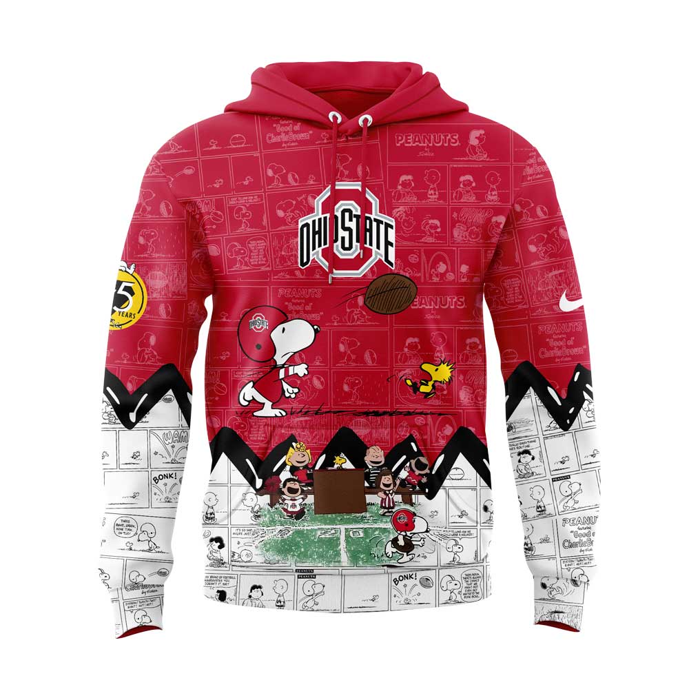 Limited Edition Ohio State Football 75th Anniversary of Peanuts Hoodie V2