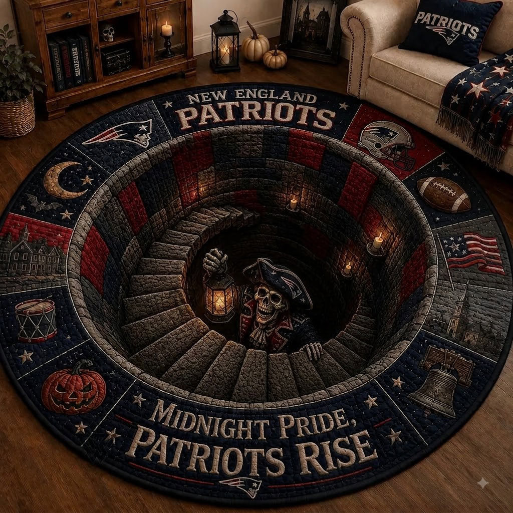 Limited Edition New England Patriots 2026 Halloween Quilted Round Rug, Mats