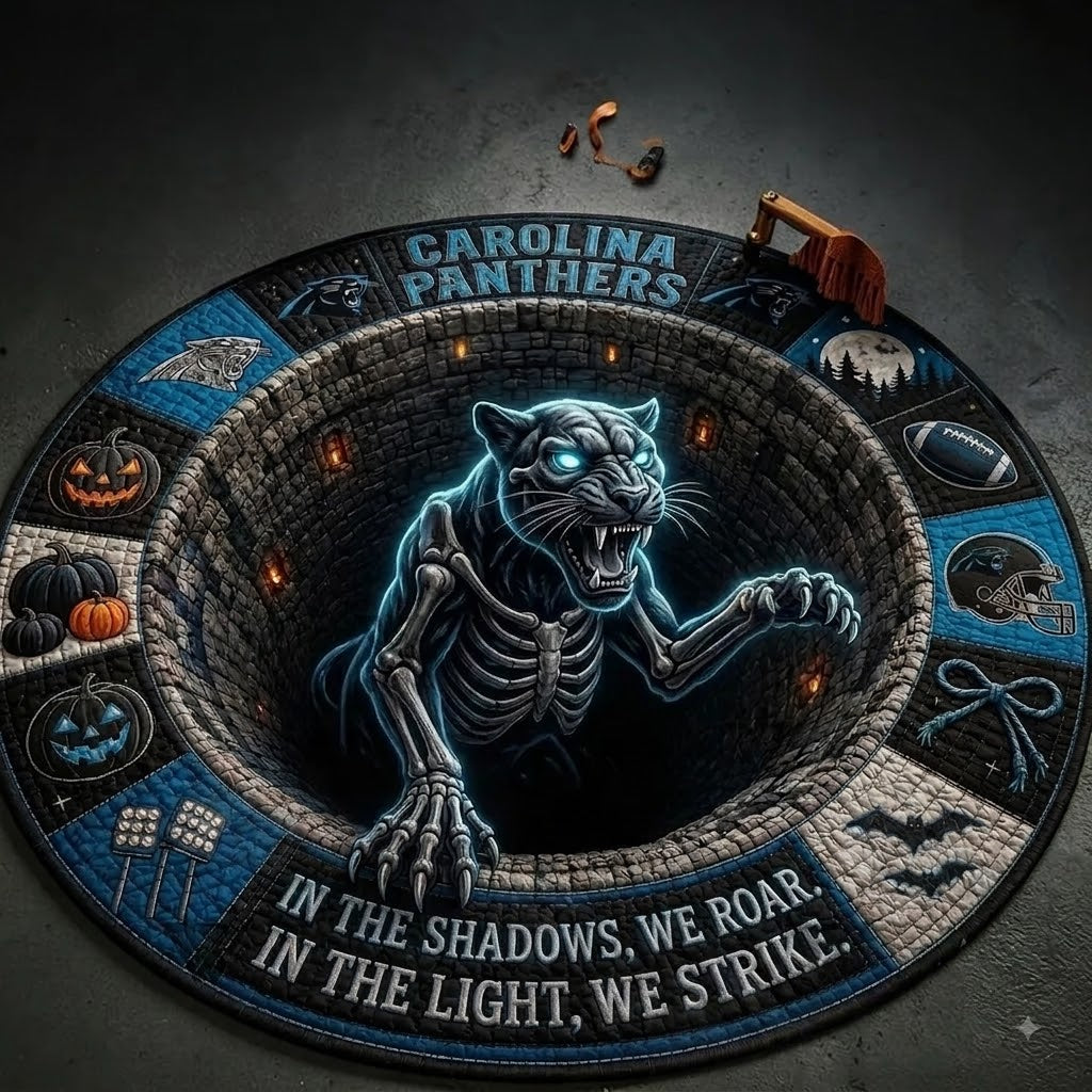 Limited Edition Carolina Panthers 2026 Halloween Quilted Round Rug, Mats