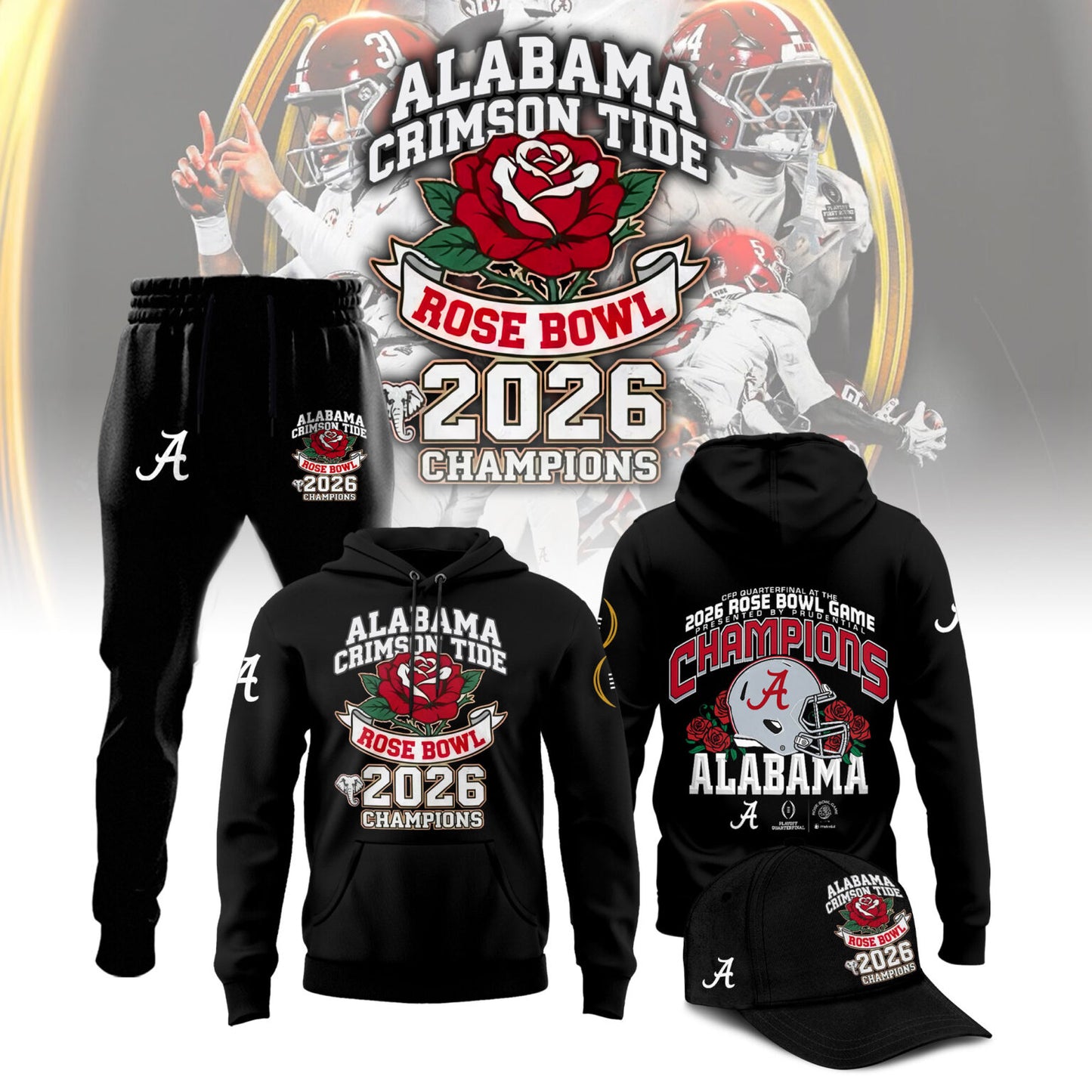 Alabama Crimson Tide 2026 Rose Bowl Champions Hoodie