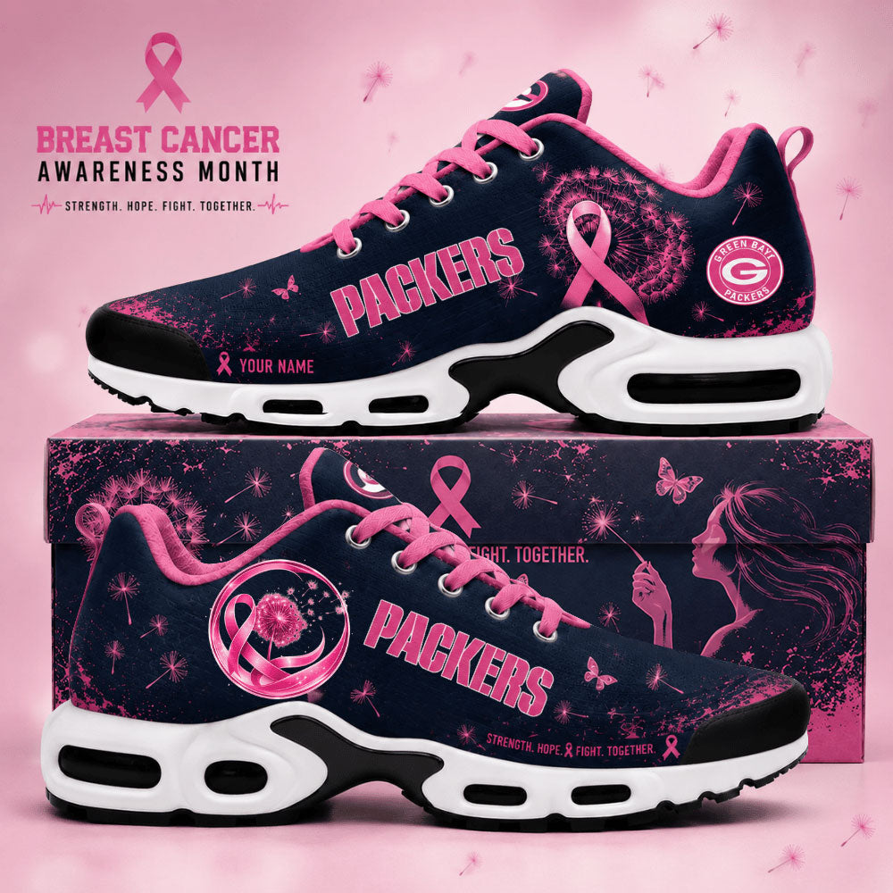 Limited Edition Green Bay Packers Breast Cancer Awareness x Dandelion of Hope Shoes