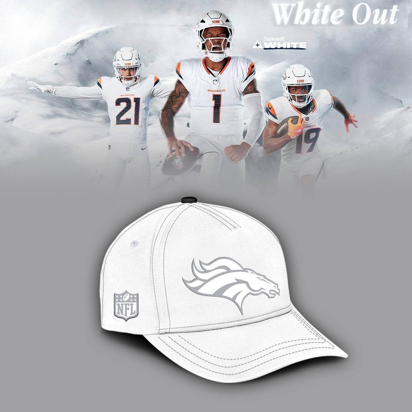 Denver Broncos 2026 White Out Limited Edition Hoodie