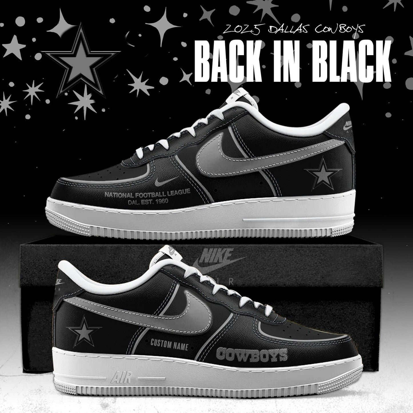 All Team NFL Back In Black 2025 AF1 Sneaker