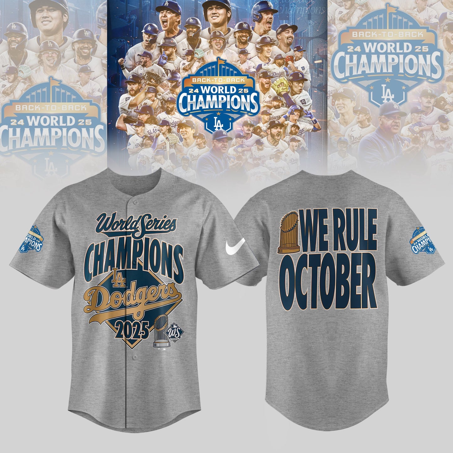 LA Dodgers 2025 World Series Champions Limited Edition Combo Jersey