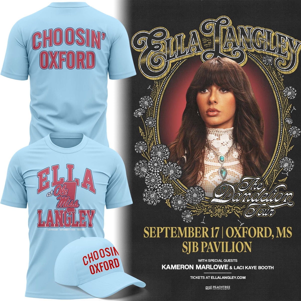 Limited Edition Ole Miss Ella Langley • The Dandelion Tour T-Shirt