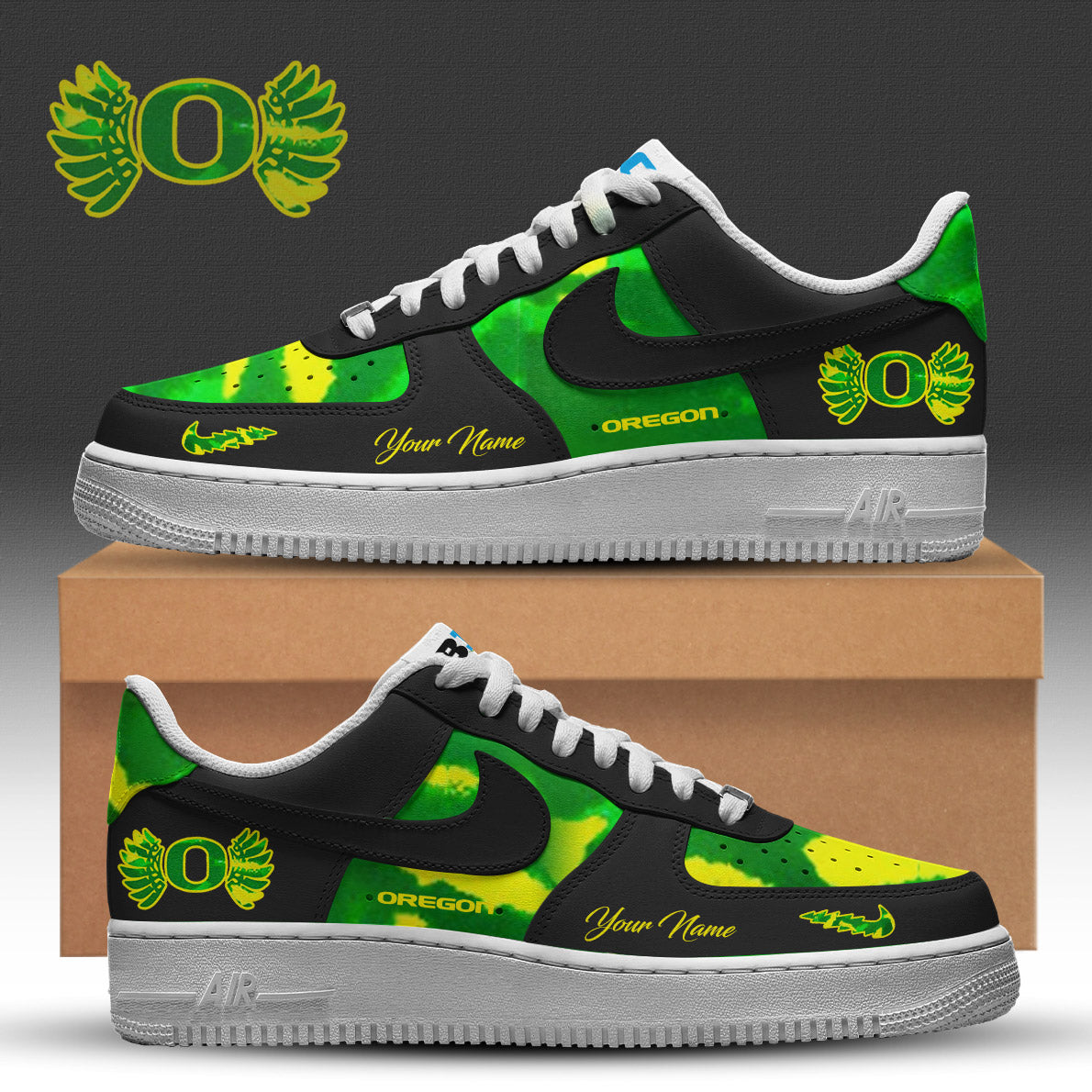 Oregon Ducks x Grateful Dead Special Edition AF1 Sneakers