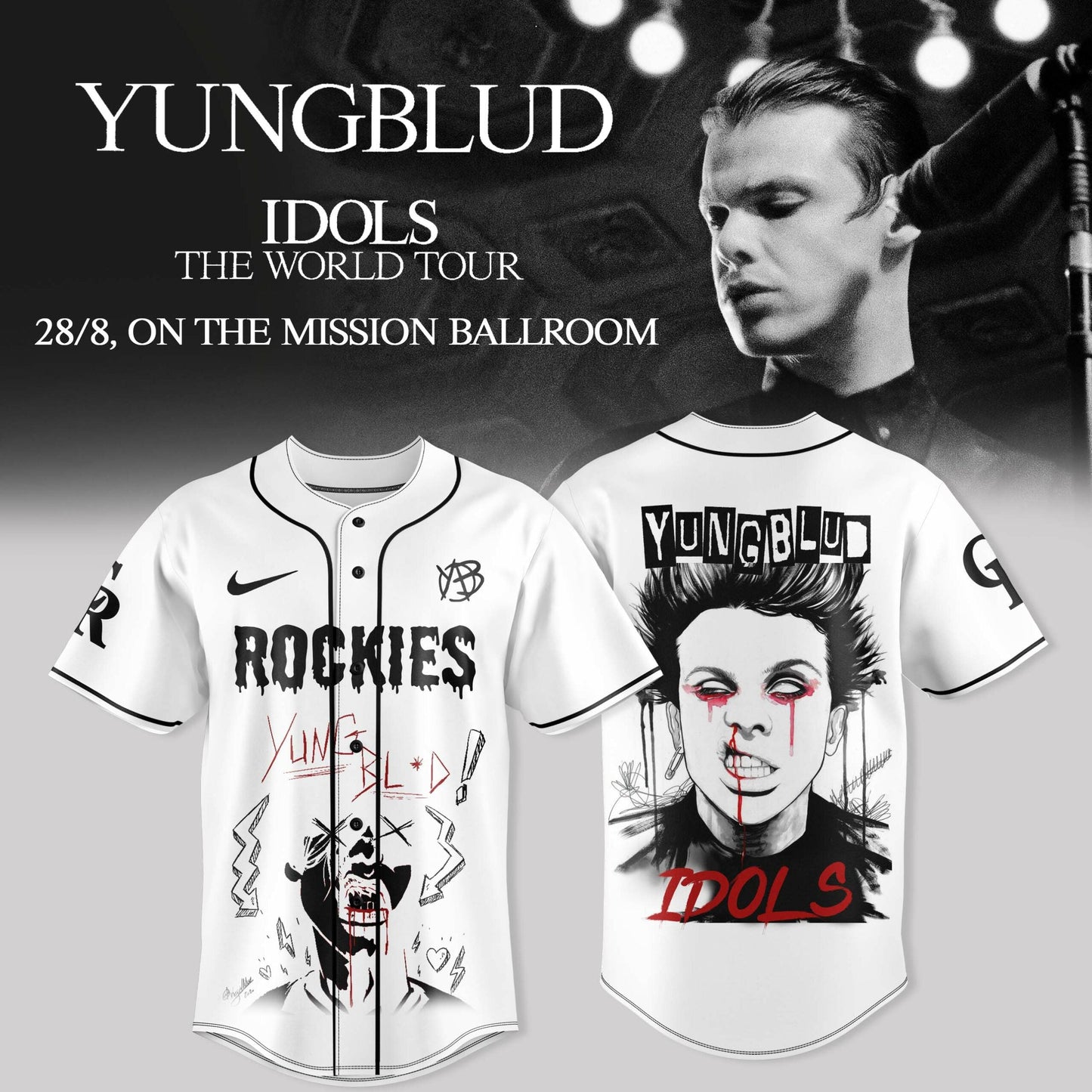 Colorado Rockies X YUNGBLUD: IDOLS THE WORLD TOUR NA TOUR Merch
