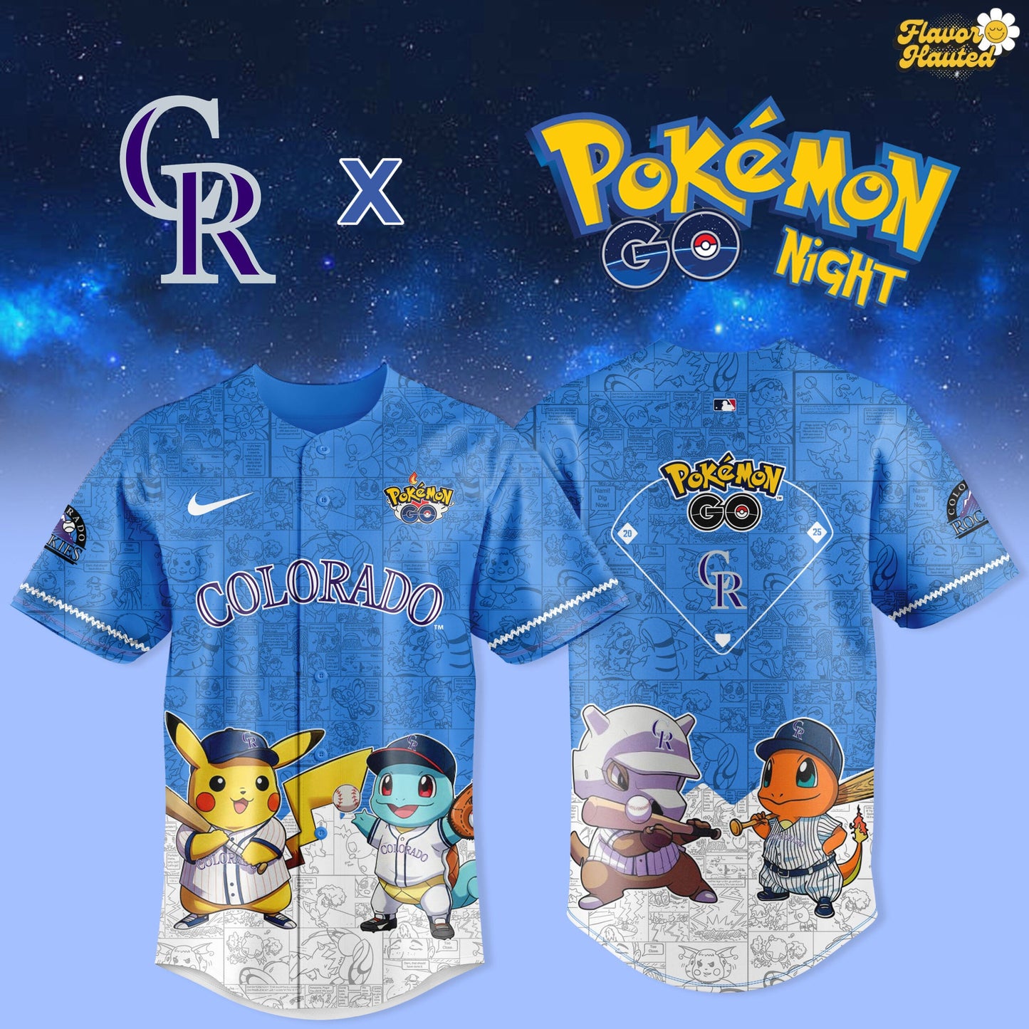 Colorado Rockies x Pokemon GO Night Jersey