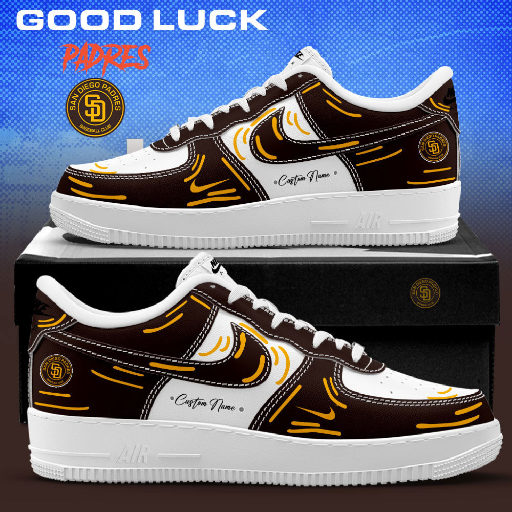 San Diego Padres Latest Version 2026 Custom Name AF1 Shoes