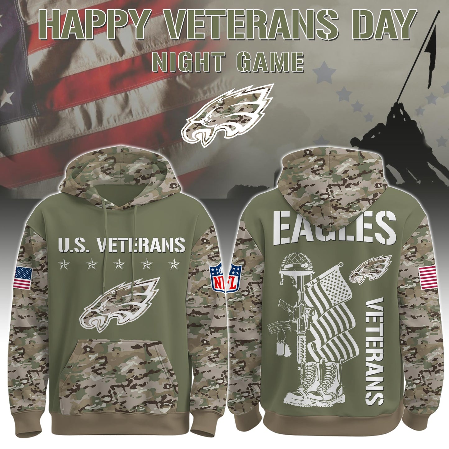 Philadelphia Eagles - Veteran Day 2025 Hoodie Limited Edions
