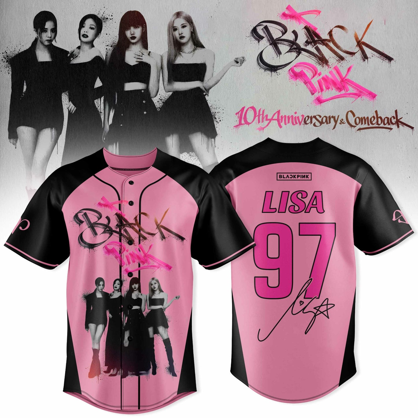 🖤 BLACKPINK – 10th Anniversary & Comeback 🩷 Jersey – Lisa