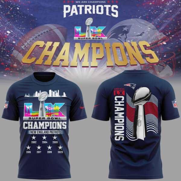 New England Patriots– Super Bowl LX 2025 Champions T-Shirt
