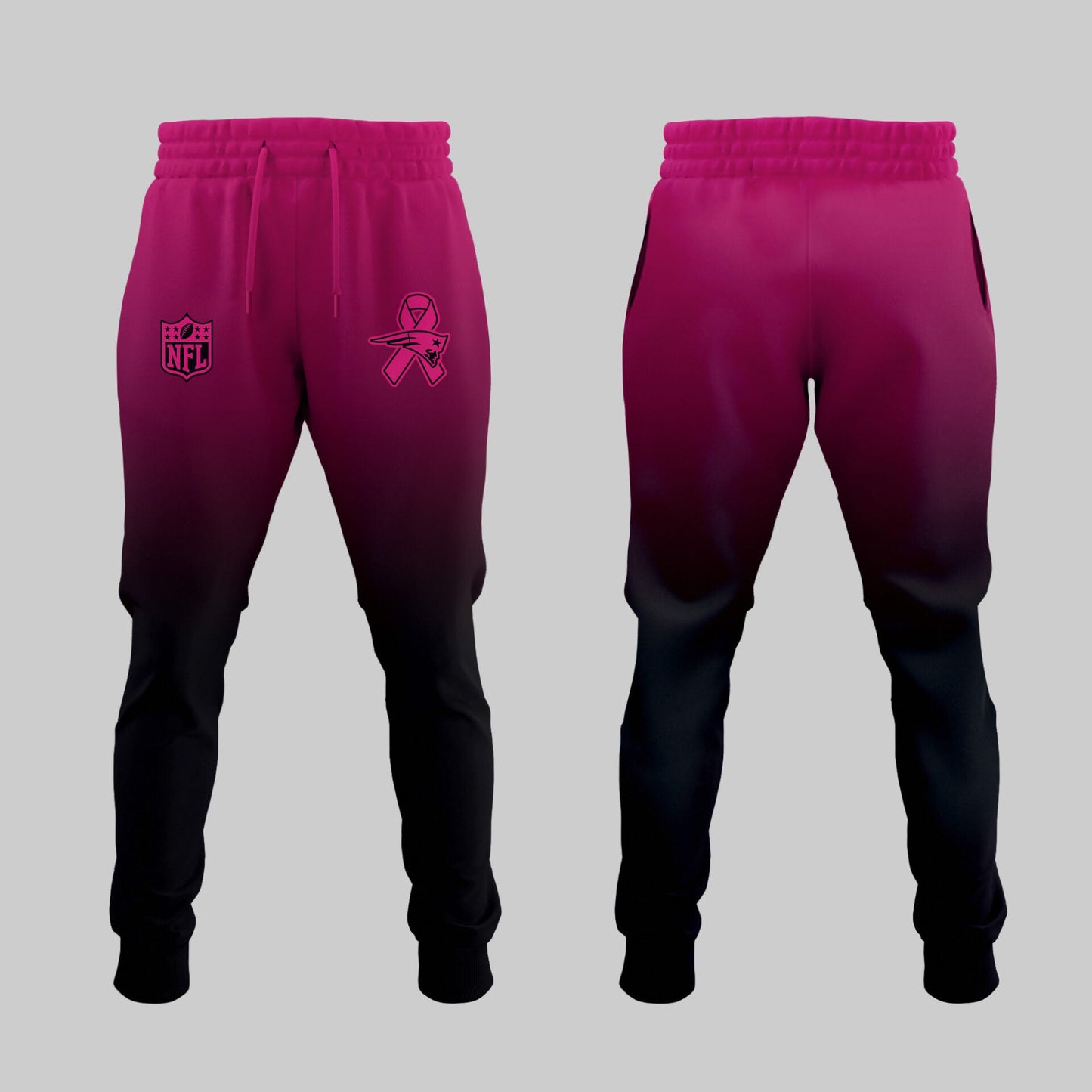 New England Patriots Football Breast Cancer Combo Sweatshirt