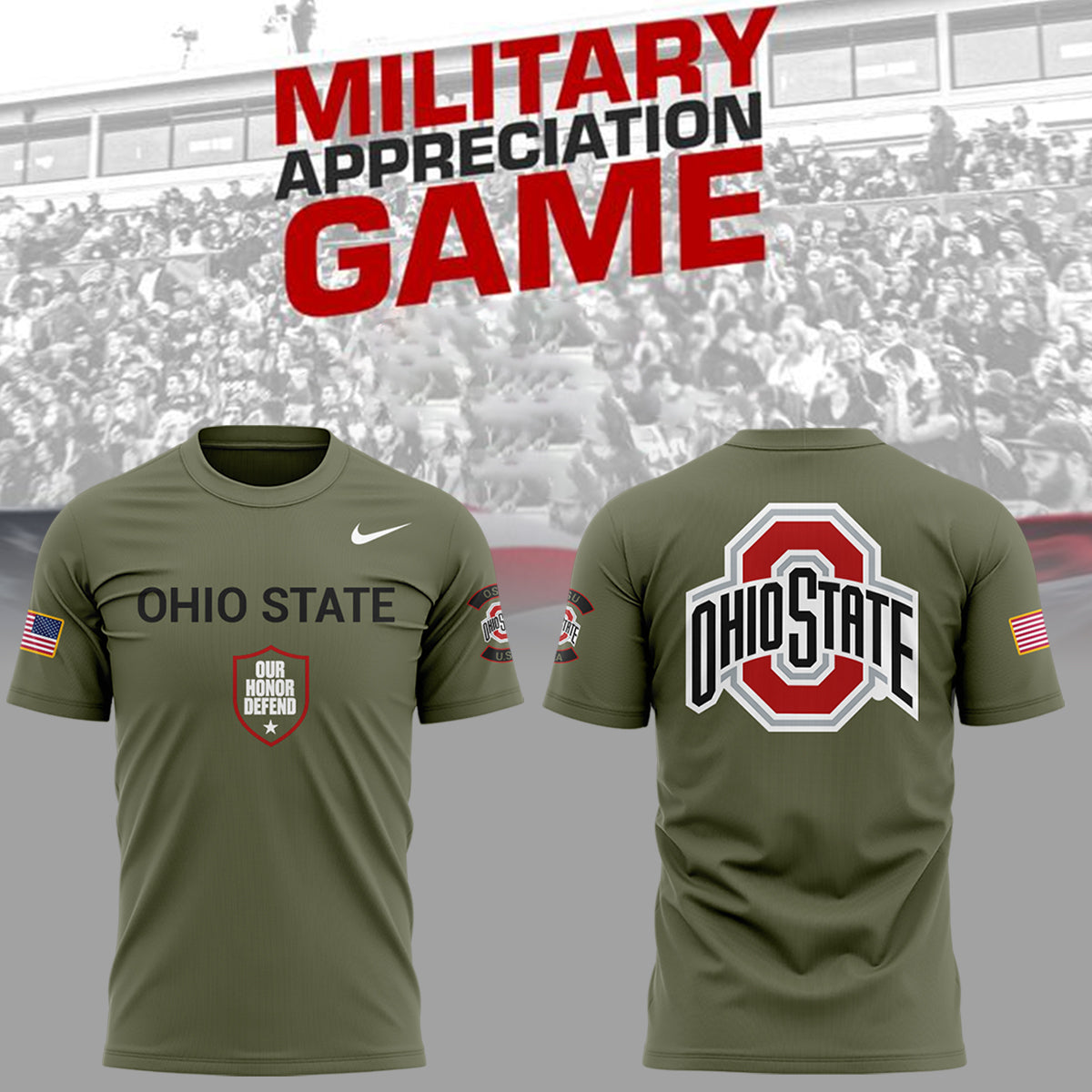 Limited Edition Ohio State x Military Appreciation Day 2025 Tshirt