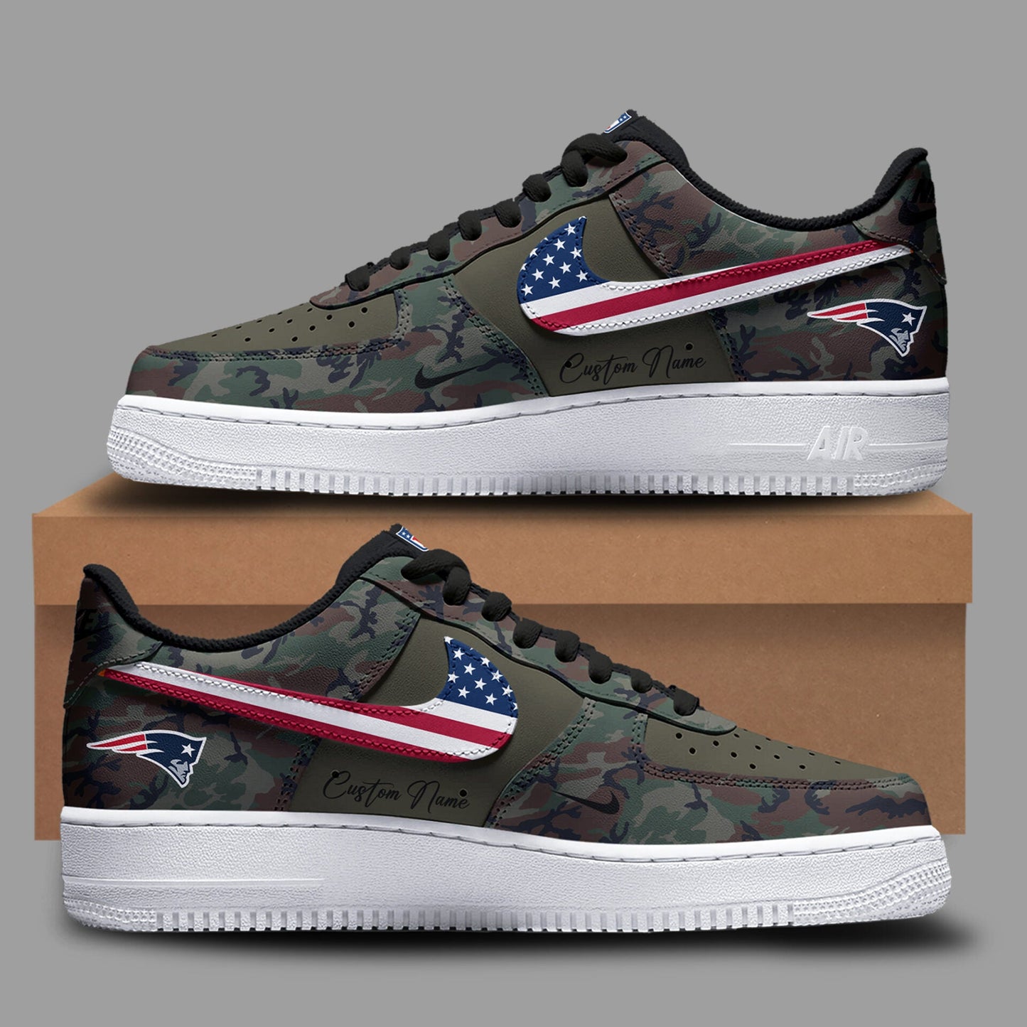 Limited Edition Salute to Service 2025 Air Force Shoes Custom Name - New England Patriots