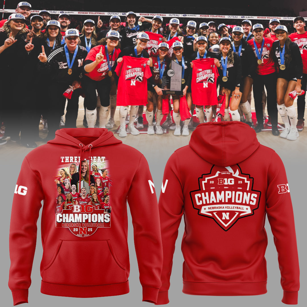 Nebraska Volleyball B1G CHAMPS 2025 Combo Hoodie