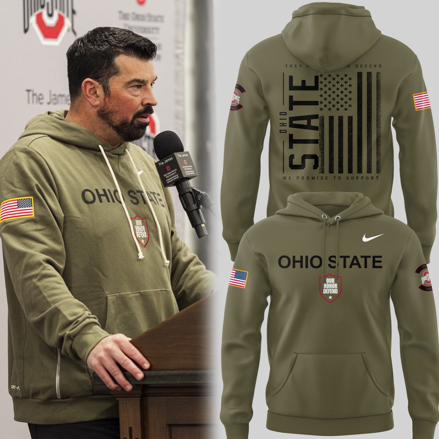 Limited Edition Ohio State x Military Appreciation Day 2025 Hoodie