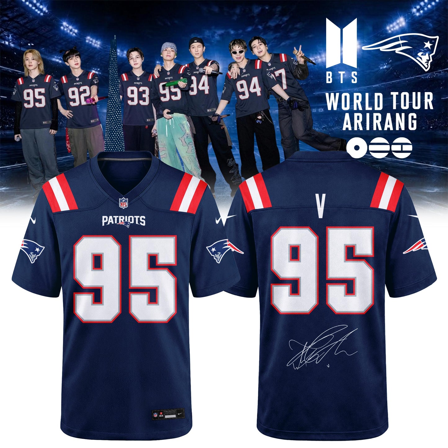 NE Patriots x BTS World Tour 2026 Limited Edition Jersey