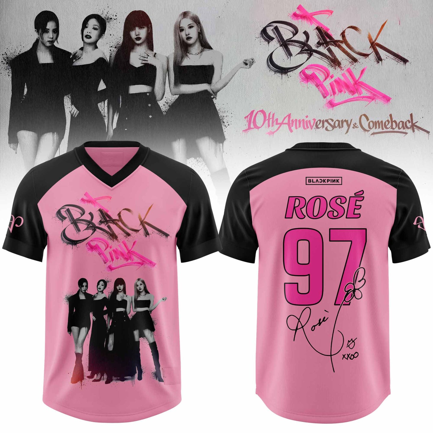 🖤 BLACKPINK – 10th Anniversary & Comeback 🩷 Football Jersey – Róse