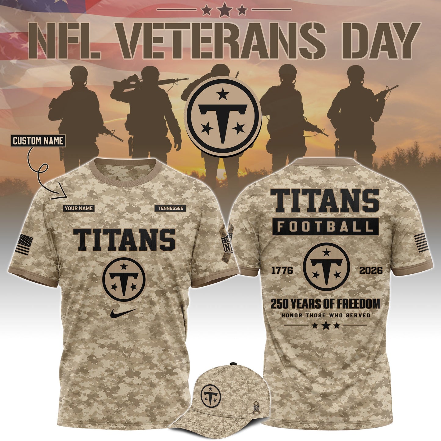 Limited Edition Tennessee Titans x Veterans Day 2026 T-Shirt