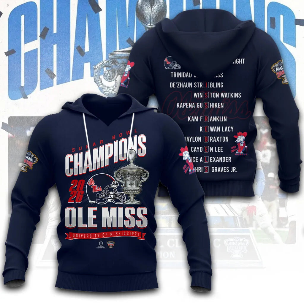 Ole Miss Rebels 2026 Sugar Bowl Champions Limited Edition Combo Hoodie
