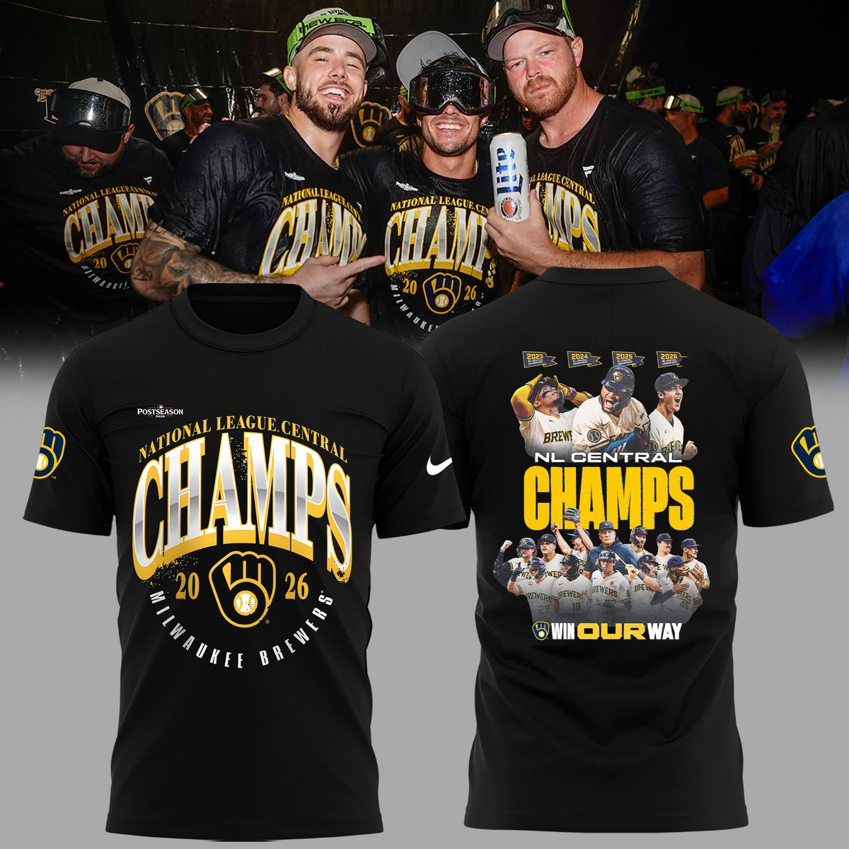 Limited Edition Milwaukee Brewers 2026 NL Central Division Champions T-shirt