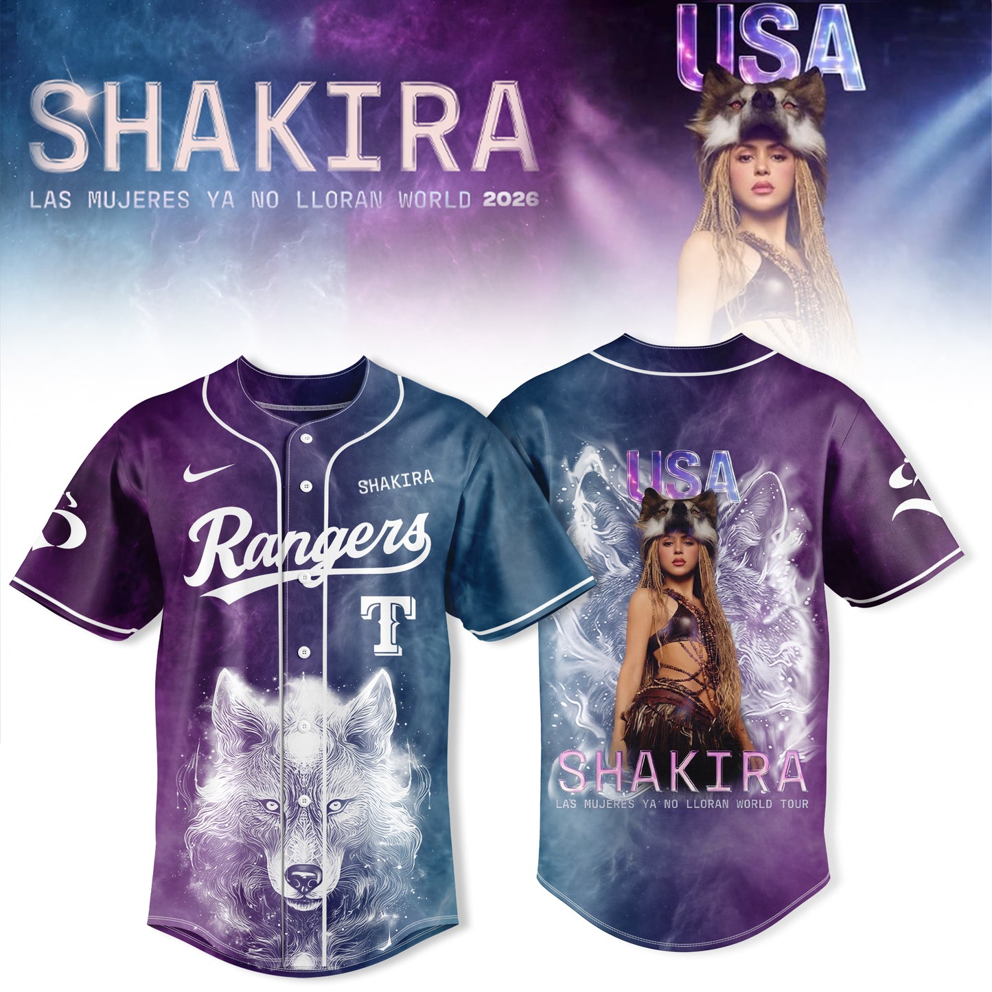 Texas Rangers x Las Mujeres Ya No Lloran World Tour 2026 Edition Jersey