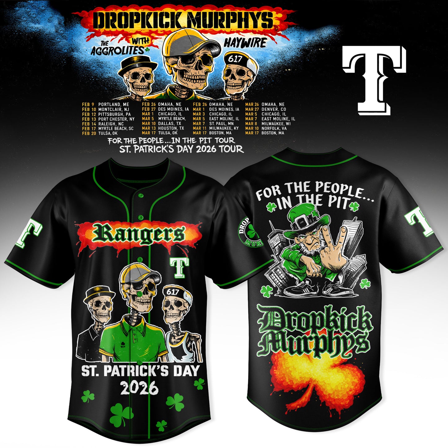Texas Rangers x Dropkick Murphys St. Patrick’s Day 2026 Tour