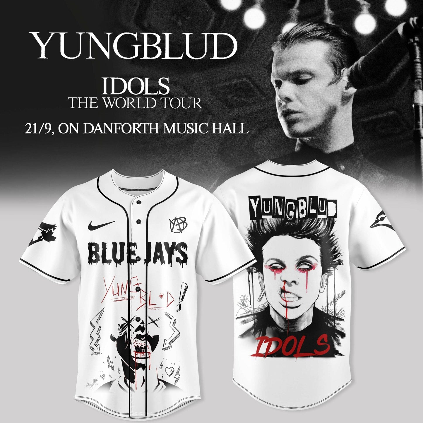 Toronto Blue Jays X YUNGBLUD: IDOLS THE WORLD TOUR NA TOUR Merch Jersey