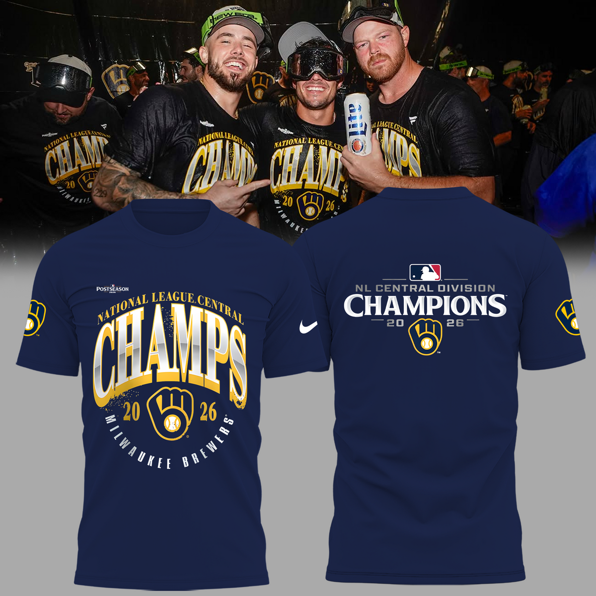 Limited Edition Milwaukee Brewers 2026 NL Central Division Champions T-shirt