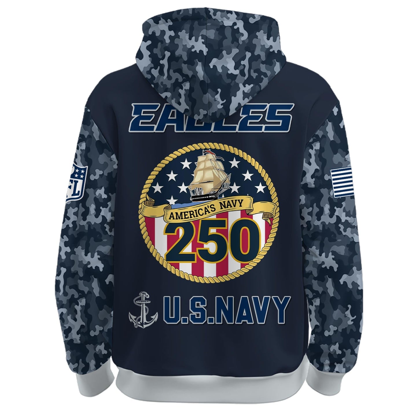 Philadelphia Eagles Navy 250th Birthday Hoodie Limited Edions