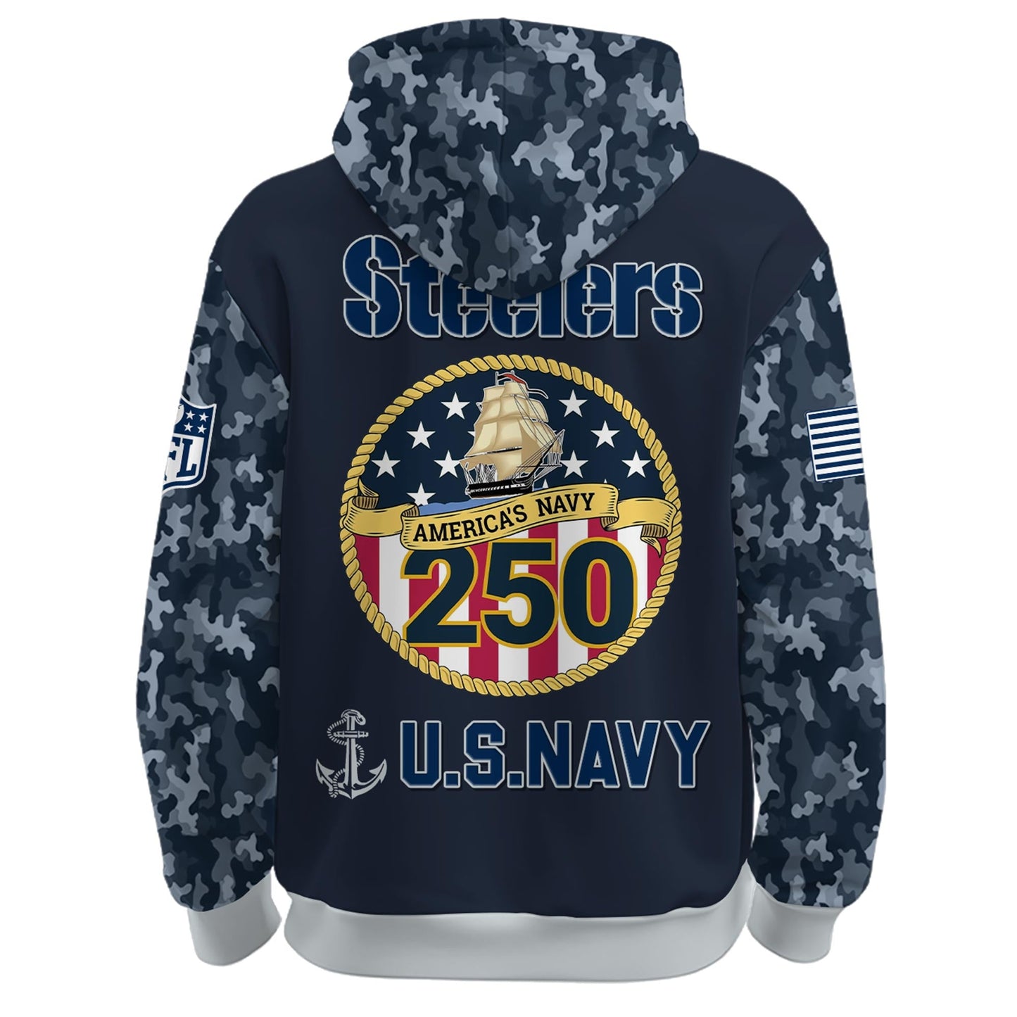 Pittsburgh Steelers Navy 250th Birthday Hoodie Limited Edions