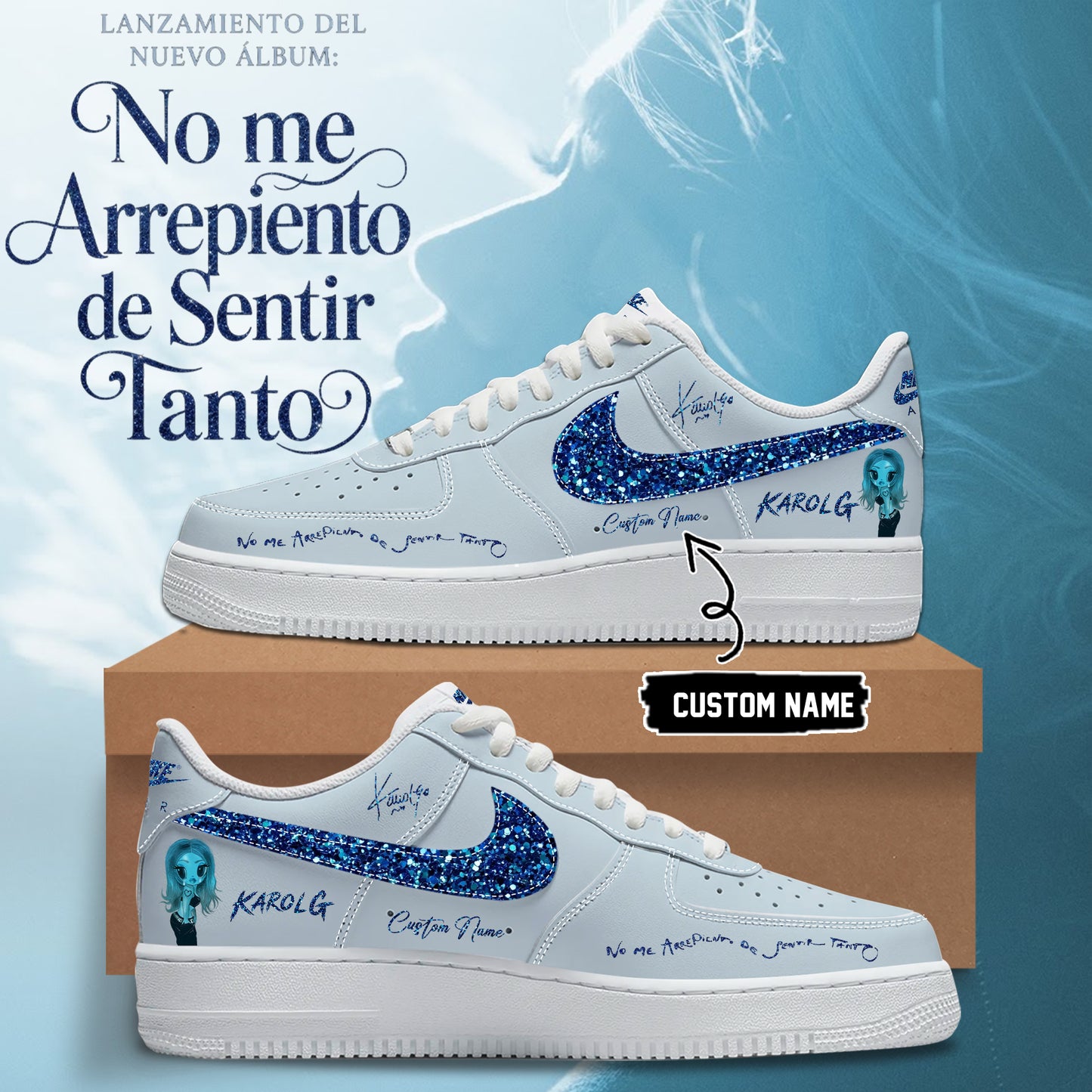KaRol G Album “NO ME ARREPIENTO DE SENTIR TANTO” 🩵 – Shoes
