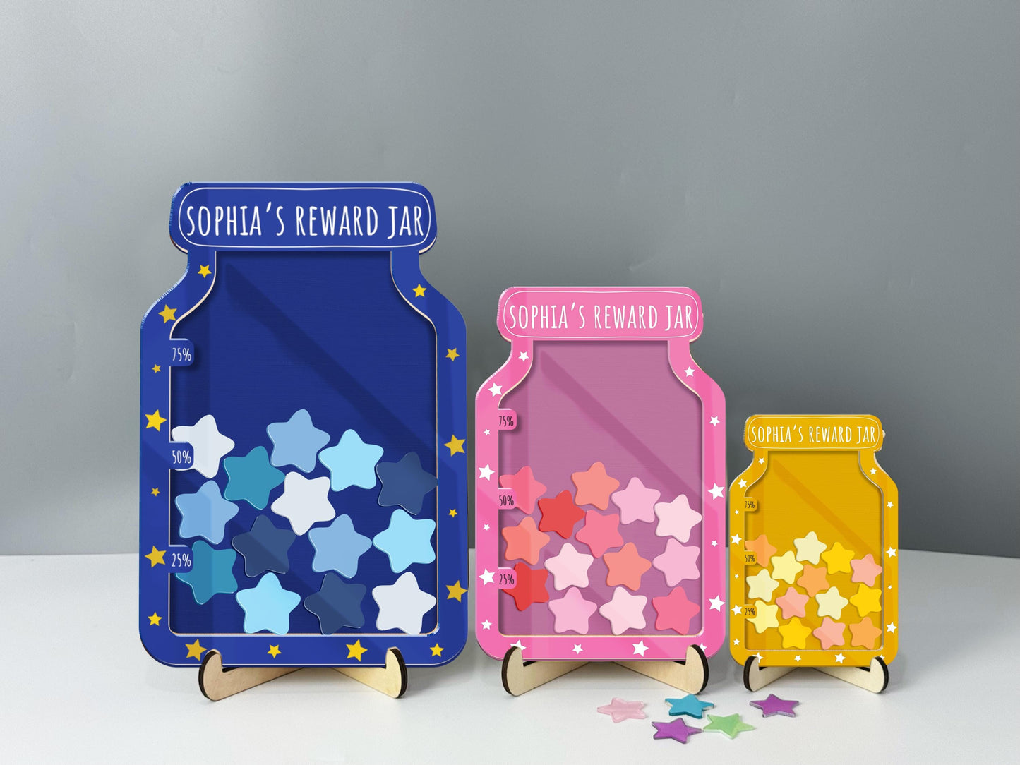 Custom Reward Jar,Magnetic Reward Jar with Tokens,Smiley Star Reward System for Kids Behavior,Back to School,Teacher Gift,Gift for Kid