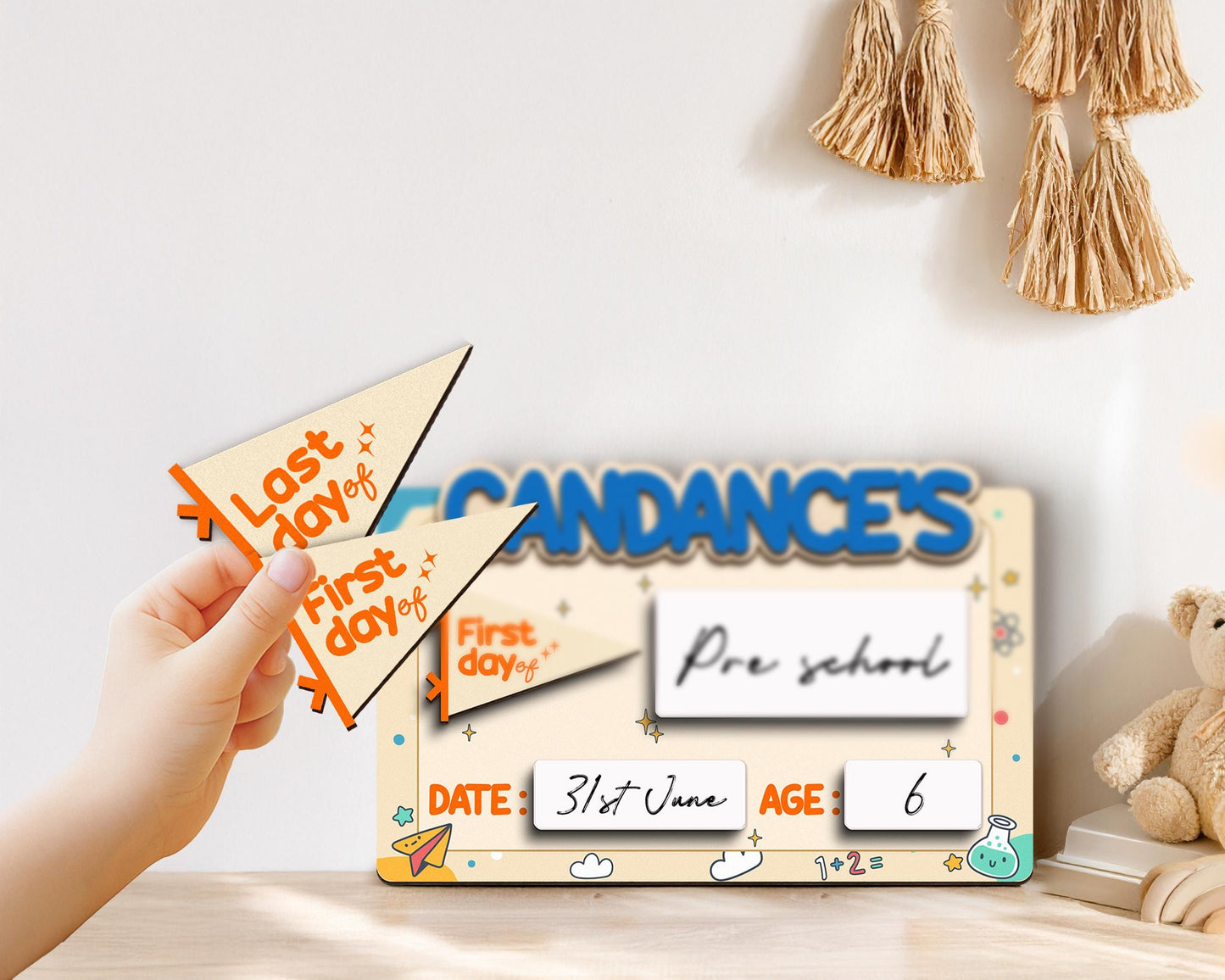Customized First And Last Day School Sign, Back to School Sign, Kindergarten 1st Day of School Sign, First Day School Wooden School Board