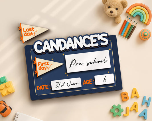 Customized First And Last Day School Sign, Back to School Sign, Kindergarten 1st Day of School Sign, First Day School Wooden School Board