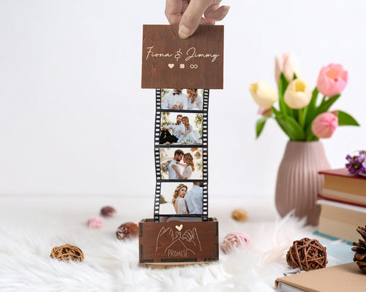 Pull Out Photo Album Custom Wooden Photo Box Personalized Memory Keepsake Box Trinket Wood Box Customized Wooden Photo Frame Shadow Box