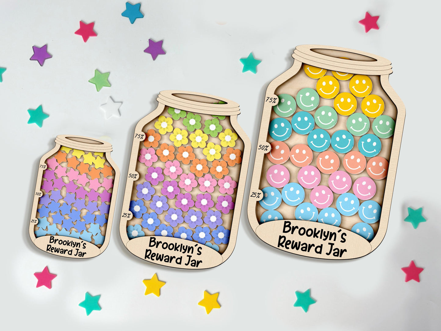 Magnetic Reward Jar with Tokens, Reward System for Kids Behavior, Personalized Reward Jar, Gifts for Kids, Reward Jar with Custom Kids Name