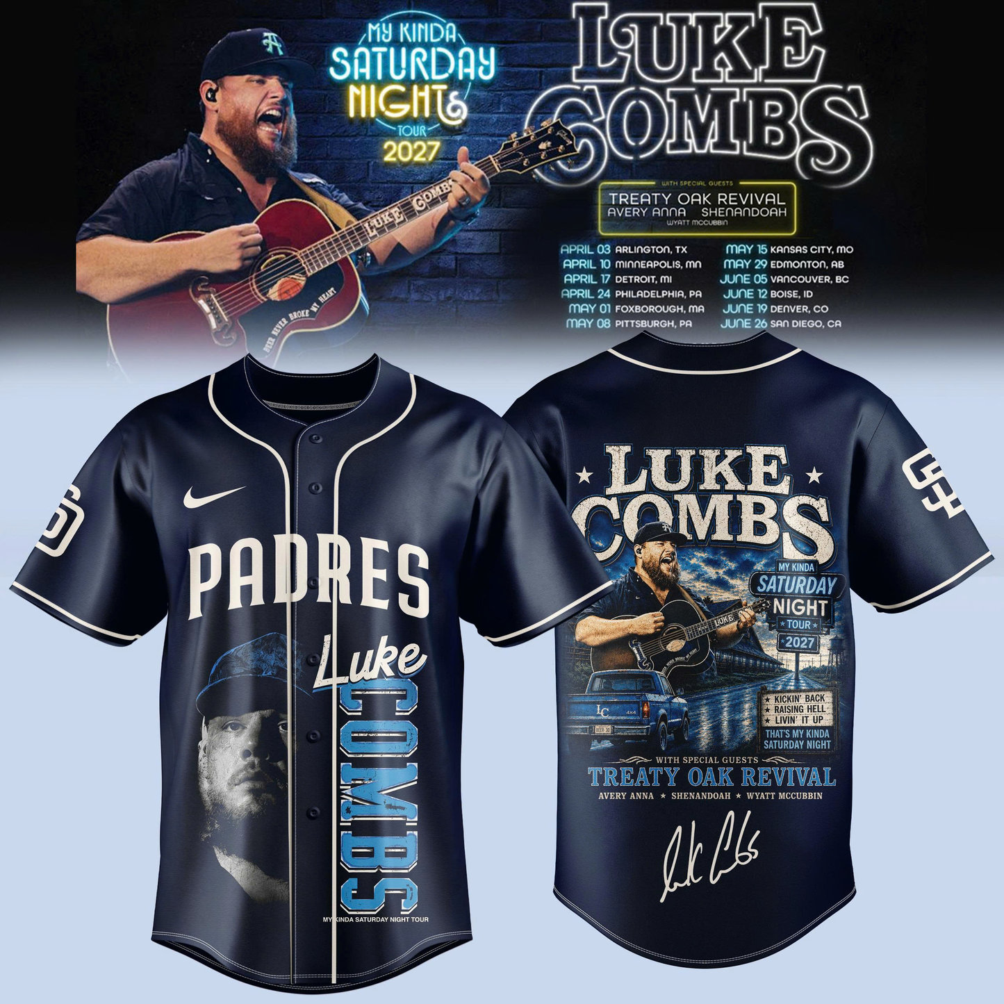 San Diego Padres x My Kinda Saturday Night Tour 2027 Jersey Edition